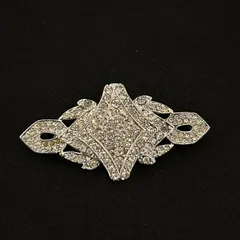 【良品】JS Paris ブローチ ラインストーン シルバーカラー ヴィンテージ　260222003