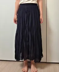 プリーツ ロング スカート ブラック ロング丈 スカート 伸縮性 55サイズ オススメ