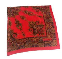 Christian Dior 大判スカーフ 約104×110 ペイズリー 赤 ヴィンテージ
