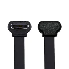 xiwai ショート USB2.0 データケーブル 2.76インチ 超スリム フラット USB-C タイプ C から USB-C 電源 アングルコネクタ 65W 急速充電 ノートパソコン タブレット 電話用