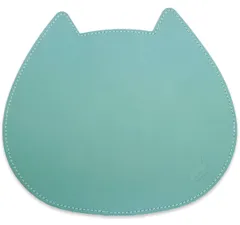 meow cheri マウスパッド 猫 ねこ 可愛い おしゃれ 本革 レザー 栃木レザー 日本製 プレゼント ギフト 猫好き プレゼント 女性 猫モチーフ 猫デザイン ねこのひ ネコの日 222 catday 猫雑貨 猫グッズ 贈り物 記念日 (ターコイズ)