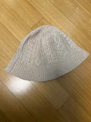 春 夏用 ベージュ ニット バケットハット