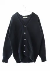 コムデギャルソン COMME des GARCONS HOMME 90s 田中オム ライン コットン ニット カーディガン 黒 紺 ブラック ネイビー ブランド古着ベクトル中古 260222