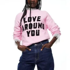 H&M ライトピンク ニット セーター S