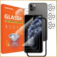 ☆彡送料無料でお届け☆彡 Seninhi iPhone 11 Pro Max 6.5インチ用 スクリーンプロテクター 3枚 + カメラレンズプロテクター 3枚 強化ガラス [取り付け簡単] [硬度9H] [傷防止]
