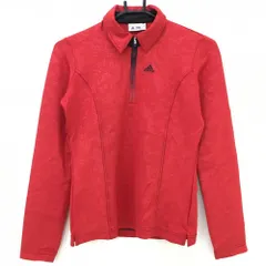 【超美品】アディダス 長袖ポロシャツ レッド 総柄 ハーフジップ  レディース S/P ゴルフウェア adidas