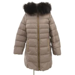 ナノユニバース nano universe 西川ダウン ラクーンファーロングダウンコート ジップアップ 36 グレー /JS ■GY18