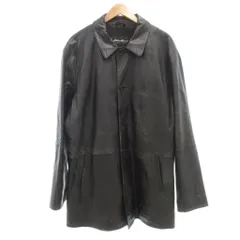 エディーバウアー EDDIE BAUER レザーコート ステンカラー 羊革 XL 黒 ブラック /UO ■GY18のサムネイル