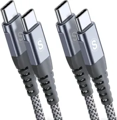 Type-C ケーブル 2m 2本セット 60W PD対応 急速充電 グレー