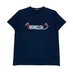 MONCLER Tシャツ　プリント　ワッペン　サイズM ネイビー　4S153