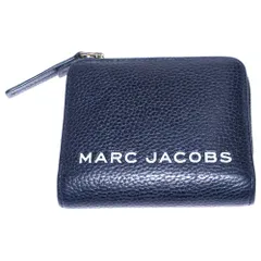 MARC JACOBS (マークジェイコブス) 二つ折り財布 コンパクトウォレット コインケース ブラック レザー シルバー金具
