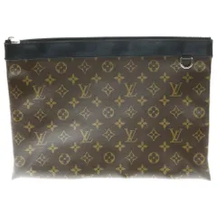 LOUIS VUITTON (ルイヴィトン) ポシェット ディスカバリー モノグラム マカサー PVC レザー クラッチ セカンドバッグ シルバー金具 ブラウン/ブラック M69411