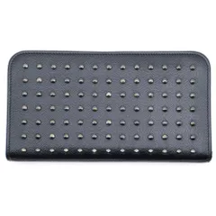 SAINT LAURENT PARIS (サンローランパリ) スタッズ ロングウォレット 長財布 カードケース レザー ブラック シルバー金具