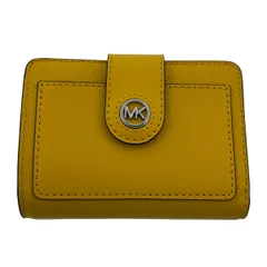Michael Kors マイケルコース MK CHARMタブ 二つ折り財布 二つ折り財布 FREE レディース レザー イエロー 中古