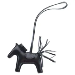 HERMES (エルメス) ロデオPM アニョーミロ バッグチャーム ストラップ ブラック レザー U刻印