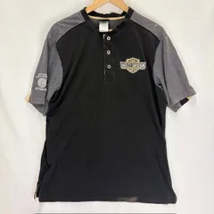 HARLEY DAVIDSON MOTOR CYCLES ヘンリーネック刺繍ロゴ Tシャツ BORO 襤褸 FADE 08022217　872