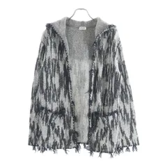 SAINT LAURENT PARIS (サンローランパリ) 13AW 総柄 フード付き ニットカーディガン グレー 497295のサムネイル