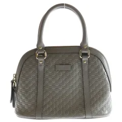 GUCCI (グッチ) マイクロ グッチシマ 2WAY ハンドバッグ ショルダーバッグ レザー グレー 449654