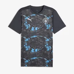 【送料無料・匿名配送】PUMA プーマ マンチェスター・シティ 24/25 プレマッチ トレーニングシャツ Tシャツ 半袖 トレーニングウェア 練習着 灰（ストロンググレー）薄灰（クールライトグレー）新品 正規品 並行輸入 日本未発売