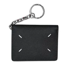 Maison Margiela メゾンマルジェラ カードケース パスケース レザー チェーン付き ブラック (16877)