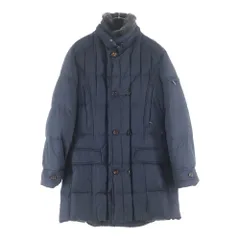 MOORER (ムーレー) MORRIS-KM2 モーリス ファー スタンドカラー ジップアップ ダウン ロングジャケット コート ネイビーのサムネイル