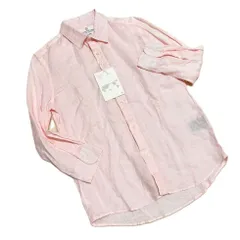 【新品】nano universe ナノユニバース メンズ フレンチリネンシャツ S ピンク 麻100% 長袖 春夏