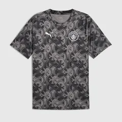 【送料無料・匿名配送】PUMA プーマ マンチェスター・シティ 25/26 プレマッチシャツ トレーニングシャツ Tシャツ 半袖 トレーニングウェア 練習着 黒（プーマブラック）灰（フラットダークグレー）新品 正規品 並行輸入 日本未発売