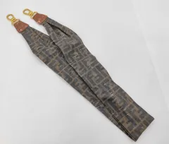 FENDI フェンディ ショルダーストラップ バッグストラップ FF ズッカ 107cm 幅7.5cm ゴールド金具 劣化剥がれあり