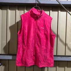 1962 Columbia フリースベスト ピンク XL コロンビア フルジップ ワンポイント 刺繍ロゴ フリースジャケット 古着卸 アメリカ仕入