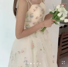 フラワー 刺繍 ONE PIECE ウェディング ドレス ブーケ 花冠