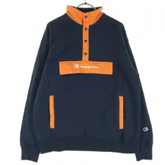 Champion チャンピオン 英字 長袖 プルオーバー スウェット MEDIUM ネイビー トレーナー メンズ 古着