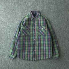 80s　Woolrich　デザインシャツ　ヴィンテージ　裏キルティング　チェック