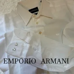 エンポリオアルマーニ　EMPORIO ARMAN　ビジューカフス　 装飾ボタン　イーグルロゴ　 ドレスシャツ 　SLIM FIT　Ｌ～ＸＬ相当