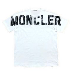 極美品 MONCLER Tシャツ ホワイト M デカロゴ 4S161 - メルカリ