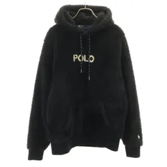 Polo by Ralph Lauren ポロバイラルフローレン 長袖 フリース パーカー S ブラック メンズ 古着