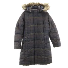 Eddie Bauer エディバウアー チェック柄 ダウンコート SP ネイビー系 レディース 古着