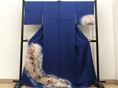 平和屋着物■訪問着　手描き　鴛鴦花文　暈し染め　金彩　正絹　逸品　BAAW5611hj