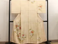 平和屋着物■訪問着　駒刺繍　草花文　暈し染め　金彩　正絹　逸品　BAAW6225mz