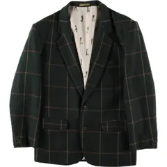 古着 Profile チェック柄 アルパカ混 ヘリンボーン ウールテーラードジャケット 英国製 メンズM相当/eaa605025