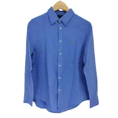 ラルフローレン RALPH LAUREN ポニー刺繍 リネンコットン ボタンダウンシャツ レディース  L 14-16