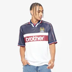 【送料無料・匿名配送】Score Draw スコアドロウ マンチェスター・シティ 1998 アウェイ レプリカシャツ レプリカユニフォーム Tシャツ 半袖 紺（ダークブルー）白（ホワイト）赤（レッド）新品 正規品 並行輸入 日本未発売