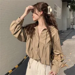 送料無料 シャツ ブラウス レディース 長袖 トップス 春 秋 ゆったり 大きいサイズ きれいめ 前開き ボタン 体形カバー 通勤 オフィス シンプル 大人 上品 無地 送料無料