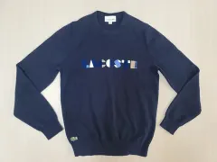 (FR3 95)ラコステ クルーネックトップス レタリング ゴージ ピマコットン ニットTシャツ 出品
