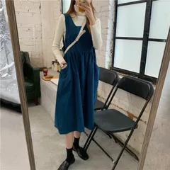 送料無料 ジャンパースカート コーデュロイ ワンピース 春 秋 レディース Vネック サロペット スカート ジャンスカ ワンピース ノースリーブ サロペットスカート ジャンスカ 大きいサイズ 体型カバー