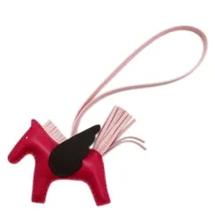 【天白】エルメス ロデオ ペガサスPM フランボワーズ ローズサクラ ルージュセリエ アニョーミロ Z刻 バッグチャーム ピンク系未使用