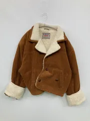 FULLTIME JOYFUL ブルゾン L ブラウン コーデュロイ ボア コットン 無地 ショート丈 フードなし ボタン留め