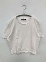ZARA ザラ Tシャツ/カットソー M ホワイト 無地 ショート丈 半袖 クルーネック(丸首)
