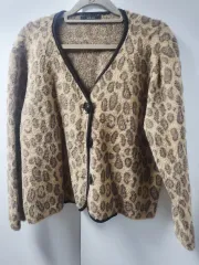 ヒョウ柄ファー カーディガン