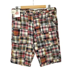 マスターピース MASTERPIECE MASTERPIECE2 マドラスチェック パッチワーク ショート パンツ ショーツ メンズ JPN：L 