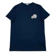 人気☆ モンクレール ネイビー ダブルロゴ M Tシャツ 国内正規品 5S22 